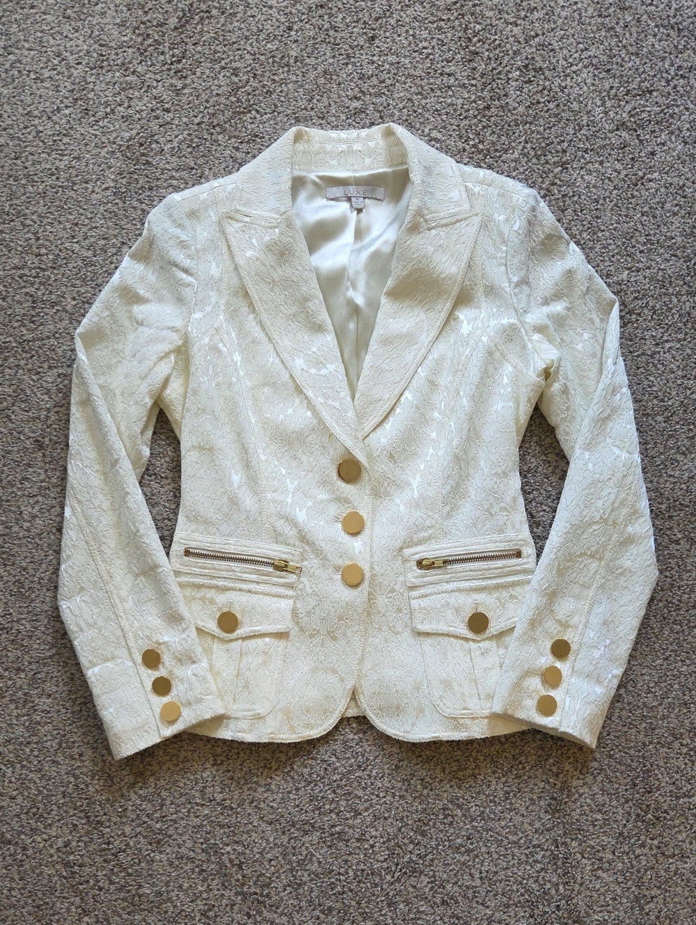 Cache Luxe Blazer with Gold Buttons